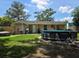 A cozy backyard featuring an above-ground pool perfect for outdoor enjoyment and relaxation under the sun at 1104 Flamingo Dr, Leesburg, FL 34748