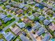 Aerial view showcasing the home's location within a well-maintained and lush residential neighborhood at 1206 Thompson Ave, The Villages, FL 32162