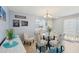 Bright dining area with a round glass table, patterned chairs, and stylish decor at 1728 Morelos Rd, The Villages, FL 32159