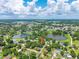 Scenic aerial view highlighting location near the lake, with a marker indicating the property at 201 Hillside Ave, Umatilla, FL 32784