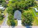An aerial view of the property showing the house and surrounding landscape at 201 Hillside Ave, Umatilla, FL 32784