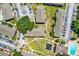 Overhead view showcases the apartment complex layout, community pool, ample parking, and landscaping at 2423 Branch Way # 207, Maitland, FL 32751