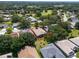 An aerial view of a neighborhood with lush green trees and well-maintained homes at 25243 River Crest Dr, Leesburg, FL 34748