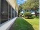 Lush backyard with well-maintained lawn and mature trees, creating a private outdoor space at 25243 River Crest Dr, Leesburg, FL 34748