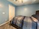 Bedroom with a ceiling fan and carpeted floor offers a cozy and inviting atmosphere for relaxation at 2850 Aragon Ter, Lake Mary, FL 32746