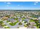 Panoramic aerial view of a well-maintained neighborhood showcasing beautiful homes, lush landscaping and common areas at 3405 Nursery Pl, The Villages, FL 32163