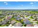 Expansive aerial view of a meticulously planned community with manicured lawns, streets, ponds, and a golf course at 3405 Nursery Pl, The Villages, FL 32163