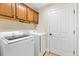Updated laundry room featuring modern front loading washer and dryer at 3405 Nursery Pl, The Villages, FL 32163