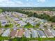 Detailed aerial view of a peaceful residential area with neatly arranged houses and manicured lawns at 412 Hildalgo Dr, The Villages, FL 32159