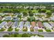 Aerial view of single-Gathering homes with well-manicured lawns at 412 Hildalgo Dr, The Villages, FL 32159