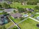 An aerial view shows a large home site featuring a private pool, patio, and lush landscaping creating a backyard oasis at 4730 Se 31St St, Ocala, FL 34480