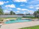 Inviting backyard pool with comfortable lounge chairs and lush landscaping under a bright blue sky at 4730 Se 31St St, Ocala, FL 34480