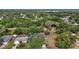 Aerial view of home and adjacent vacant lot, both nicely framed by large trees at 501 Cherry Tree St, Eustis, FL 32726
