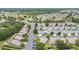 Wide aerial shot of a quiet residential neighborhood with lush green trees and well-kept lawns at 8608 Se 141St Street Rd, Summerfield, FL 34491