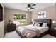 Bright bedroom with a large window, soft carpet, and a comfortable bed at 919 Cr 482C, Lake Panasoffkee, FL 33538