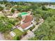 Overhead view showcasing community amenities, including a pool, clubhouse, and lush green surroundings at 10301 Us Highway 27 # 187, Clermont, FL 34711