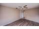 Bedroom with ceiling fan and closet for ample storage at 110 River Beach Dr, Ormond Beach, FL 32176