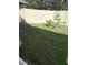 A lovely backyard showcasing a well-maintained lawn complemented by a privacy fence and young trees at 11036 Bronson Rd, Clermont, FL 34711