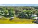 Expansive aerial view of waterfront homes with private boat docks and lush mature trees at 1107 Northshore Dr, Eustis, FL 32726