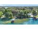 Overhead aerial view of the property showcasing the lakefront access and boat dock at 1107 Northshore Dr, Eustis, FL 32726