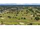 Aerial view showcasing a well-maintained golf course with lush greenery and scattered trees in a community at 13165 Se 93Rd Cir, Summerfield, FL 34491
