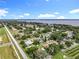 Scenic aerial view of neighborhood with mature trees, lake views, and nearby amenities at 2024 Meadowside Dr, Eustis, FL 32726