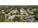 An aerial view of this quiet neighborhood shows mature trees and well-maintained homes at 25406 Crestwater Dr, Leesburg, FL 34748