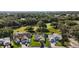 Aerial view of a neighborhood that backs up to a lush green golf course at 25406 Crestwater Dr, Leesburg, FL 34748