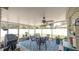 Enclosed patio with a ceiling fan and table with chairs, ideal for outdoor entertaining at 2718 Lorraine Dr, Leesburg, FL 34748
