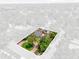 A lush aerial view shows the property surrounded by trees with a pond in the background at 647 E 3Rd Ave, Mount Dora, FL 32757