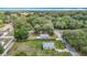 Aerial view of houses nestled in a lush, green, wooded area offering tranquility at 6710 Winkles St, Coleman, FL 33521
