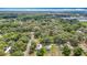 Bird's-eye view of homes within a heavily wooded area, some featuring solar panel installations at 6710 Winkles St, Coleman, FL 33521