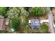 Aerial view of property showing home, yard, pool and defined property lines at 705 Poinsettia Ave, Fruitland Park, FL 34731