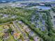 Aerial view of the property showcasing lush landscaping, mature trees, and a sparkling private pool at 812 Eagle Claw Ct, Lake Mary, FL 32746