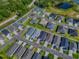 Areal view of houses in a neighborhood; lawns are neat and green, near pond at 865 Conroe St, The Villages, FL 34762