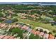 Beautiful aerial view of community homes, mature trees, and ponds at 9307 San Jose Blvd, Howey In The Hills, FL 34737