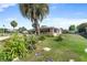 Charming single-story home with a lush front yard and mature landscaping, plus a large palm tree at 1113 Elkhart Cir, Tavares, FL 32778