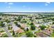 Panoramic aerial view of a residential community nestled amid trees and a scenic lake in the background at 1514 Vandam St, The Villages, FL 32162