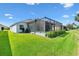 A well-maintained home boasts a large, screened-in lanai and beautifully landscaped yard at 2321 Demarco Dr, The Villages, FL 32163