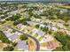 Expansive aerial showcases community layout, highlighting homes, landscaped grounds, and neighborhood streets, revealing a well-planned environment at 27018 Nature View St, Leesburg, FL 34748
