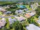 Aerial shot capturing the community's pond surrounded by single-Gathering homes, showcasing the neighborhood's layout and lush landscaping at 27018 Nature View St, Leesburg, FL 34748