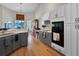 Bright kitchen featuring granite countertops, modern appliances, and white and gray cabinetry at 27018 Nature View St, Leesburg, FL 34748