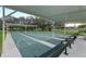 Outdoor shuffleboard courts with benches under a covered area in a green space at 27018 Nature View St, Leesburg, FL 34748