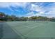 A full tennis court with well maintained netting and surrounding landscape at 27018 Nature View St, Leesburg, FL 34748