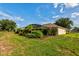 Lush backyard featuring screened-in pool and well-manicured landscaping, creating a private oasis at 27146 Greenfly Orchid Ln, Leesburg, FL 34748