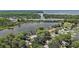 Aerial view of a waterfront property surrounded by lush trees, with serene lake views at 31941 Tropical Shores Dr, Tavares, FL 32778