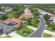 An aerial view of homes with tropical landscaping and a street view at 3257 Baltic Sea Blvd, Tavares, FL 32778