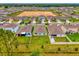 Aerial view of backyards highlighting green lawns, screened patios, and fenced-in areas, perfect for outdoor enjoyment at 33960 Sky Blossom Cir, Leesburg, FL 34788