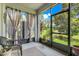 Relaxing screened-in patio with comfortable wicker seating and a view of the backyard at 3550 Fairwaters Ct # D, Clermont, FL 34711