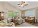 Bright living room with comfortable seating, sliding glass doors and large windows, perfect for relaxation at 4083 Capland Ave, Clermont, FL 34711